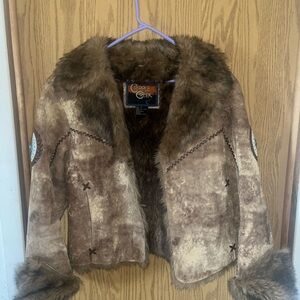 Women's Brown suede leather jacket